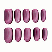 Plum Chrome press-on nails by B Nails