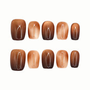 Caramel Fade press-on nails by B Nails