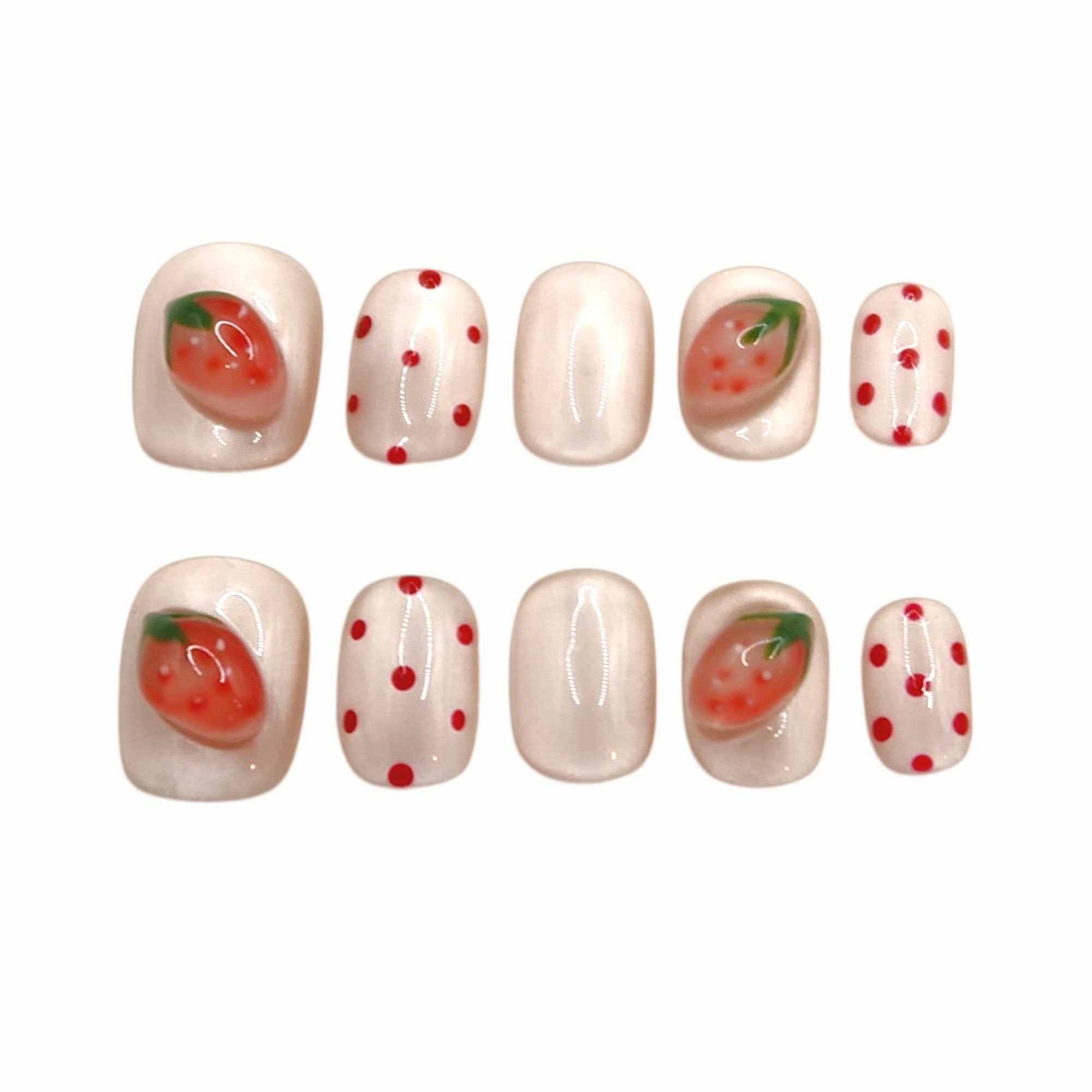 Berry Dot press-on nails by B Nails