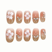 Apricot Bloom press-on nails by B Nails