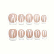 Milky French press-on nails by B Nails