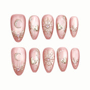 Star Pink press-on nails by B Nails