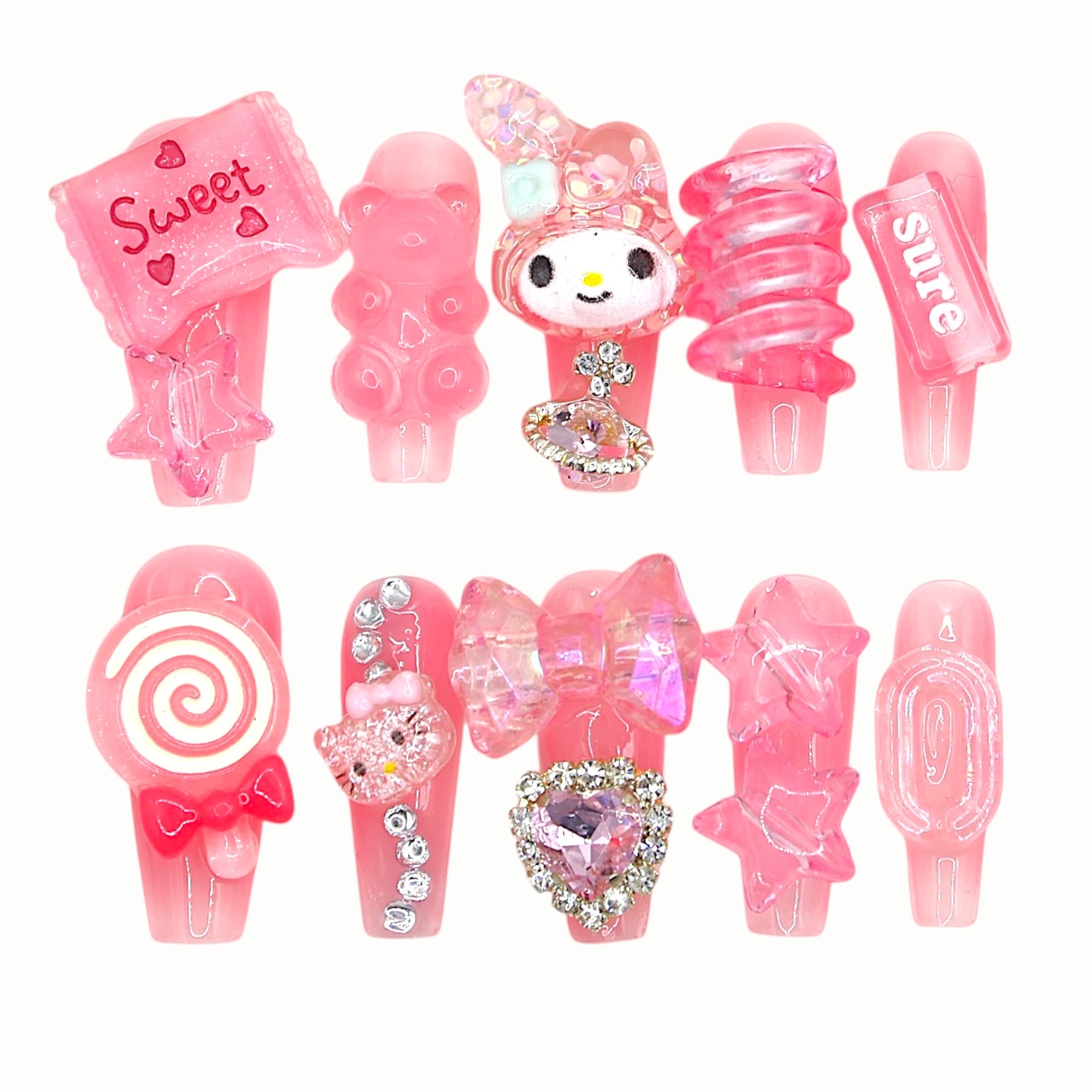 Jelly Melody press-on nails by B Nails