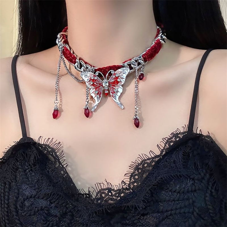 Crimson Majesty Butterfly Choker