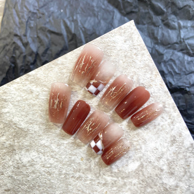 Brown White Grid 枫叶棋盘