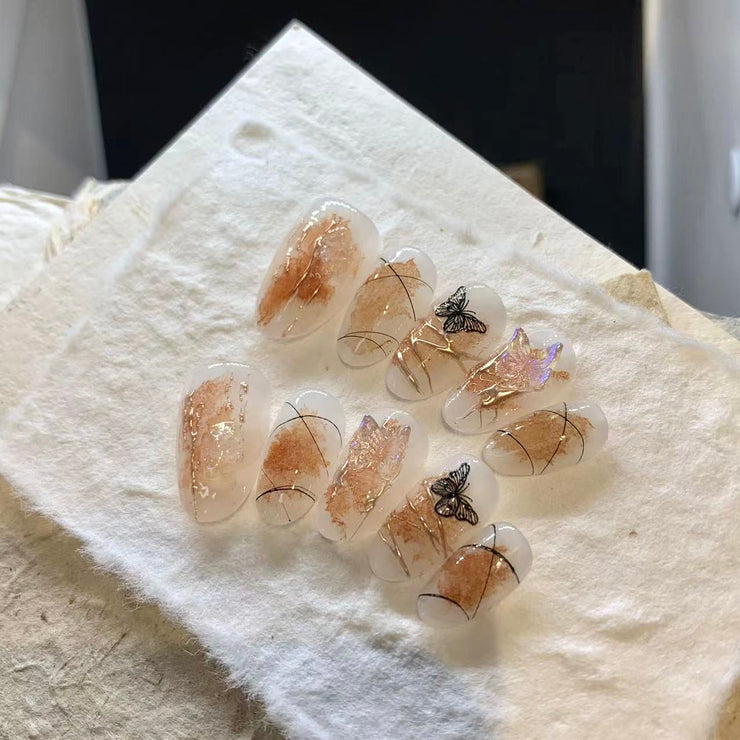 Hollow butterfly high-grade light luxury hot girl nails